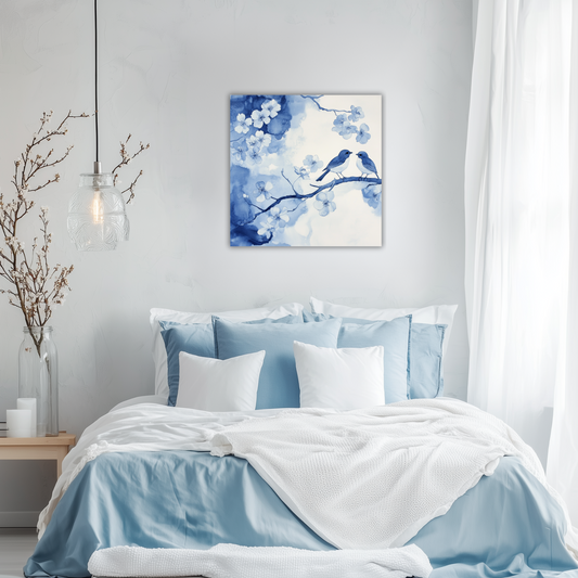 birds in blue shades