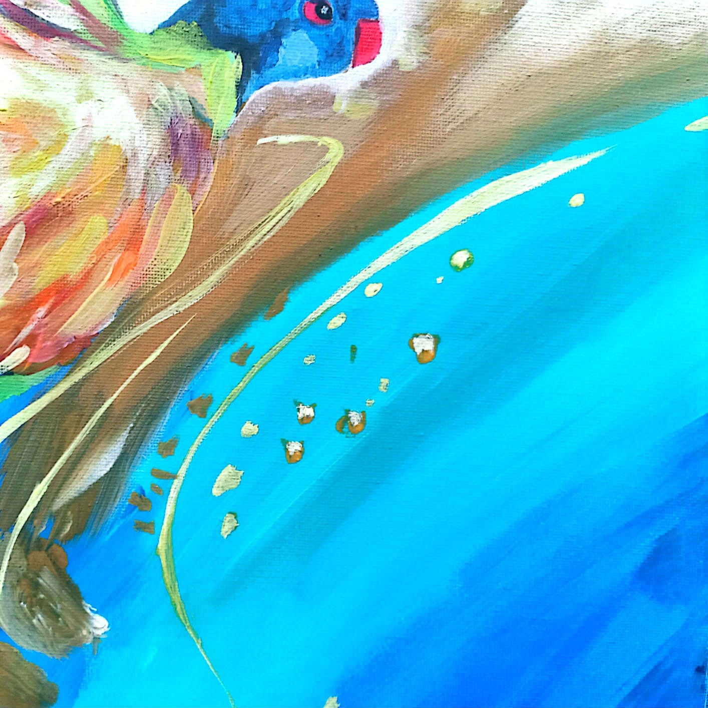 blue golden bird