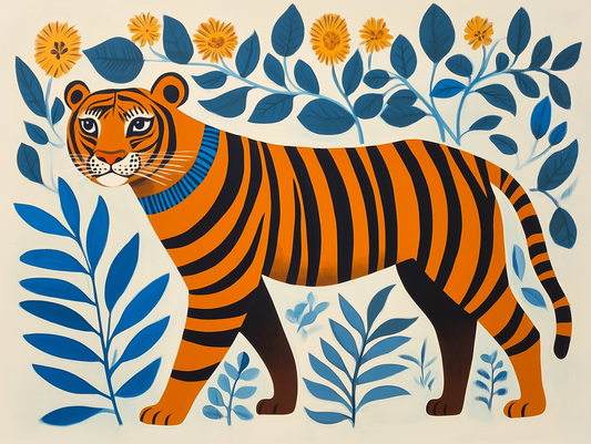 Tiger art-Museum-Quality Matte Paper Wooden Framed Poster