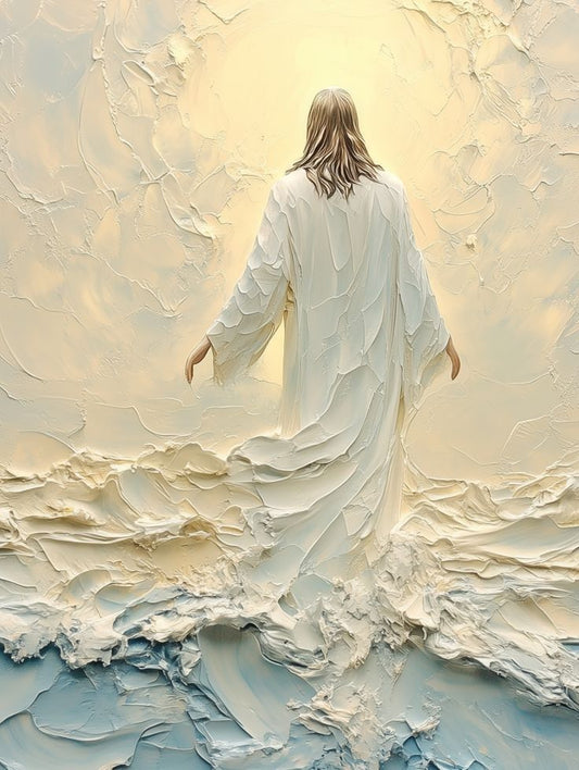 Jesus walking on water-3D texture-Handmade finishing-CA-07
