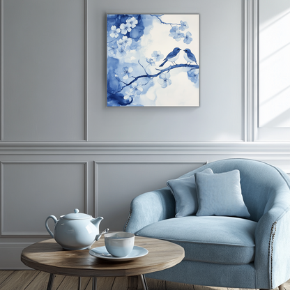 birds in blue shades