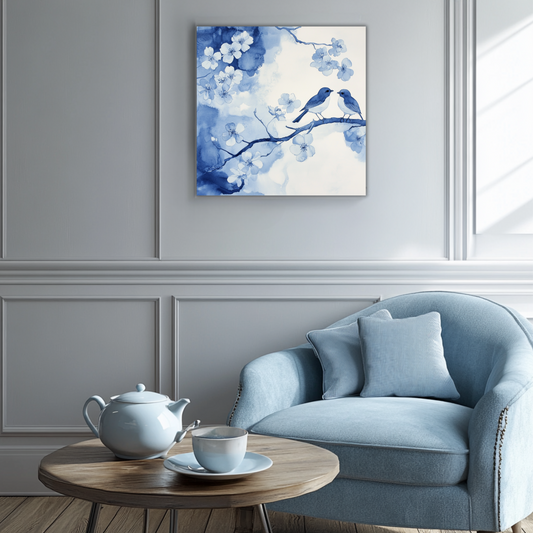 birds in blue shades