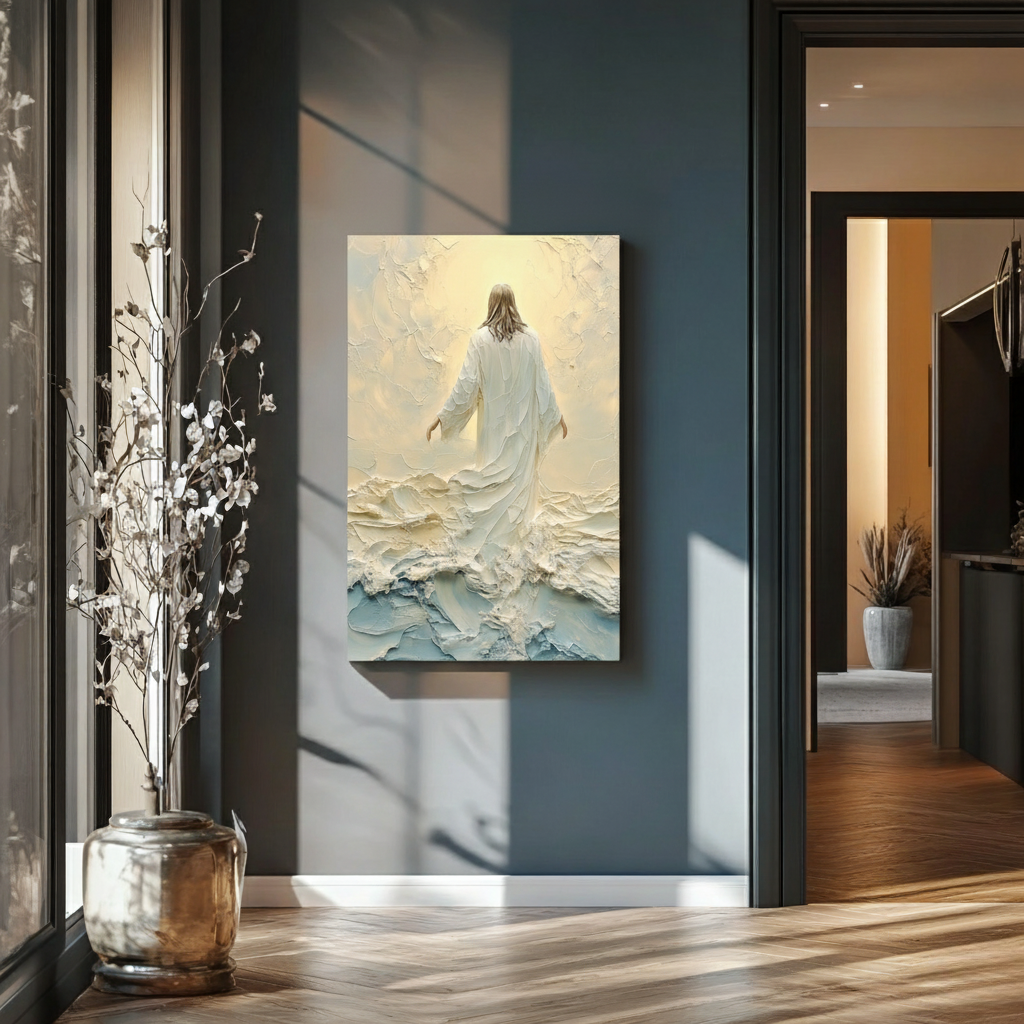 Jesus walking on water-3D texture-Handmade finishing-CA-07