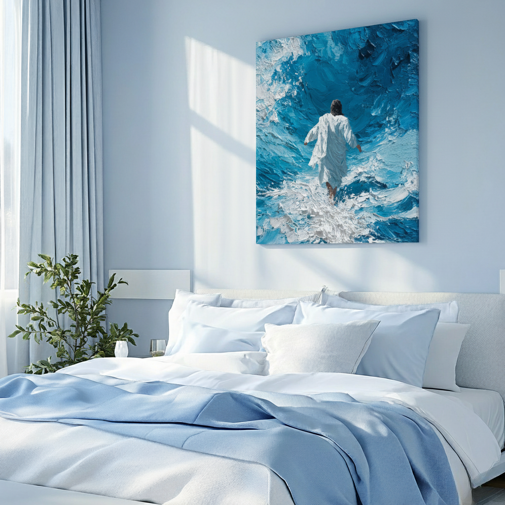 Jesus walking on water-3D texture-handmade finishing-CA-05