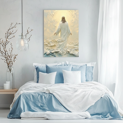 Jesus walking on water-3D texture-Handmade finishing-CA-07