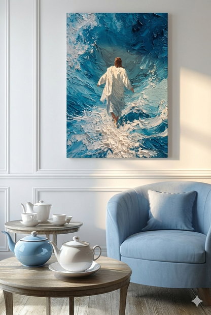 Jesus walking on water-3D texture-handmade finishing-CA-05