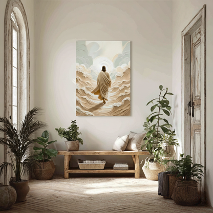 Jesus walking on water-3D texture-Handmade finishing-CA-06