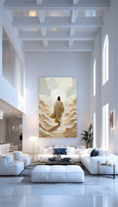 Jesus walking on water-3D texture-Handmade finishing-CA-06