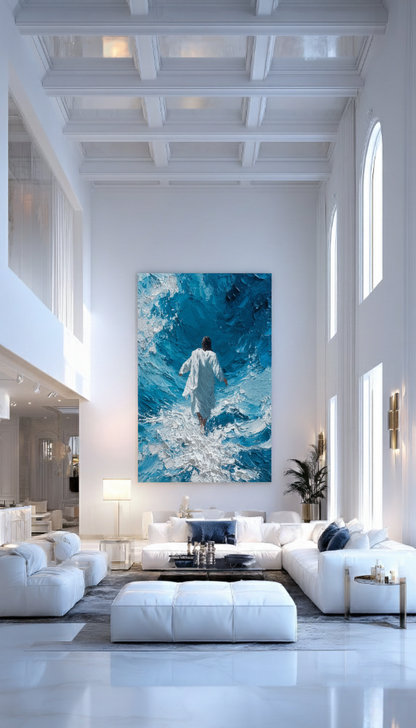 Jesus walking on water-3D texture-handmade finishing-CA-05