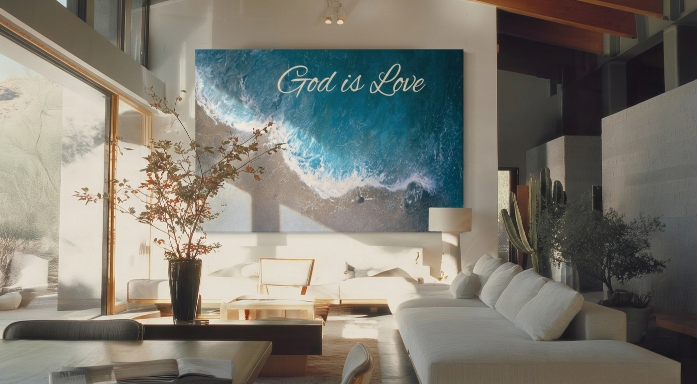 God is love-3D texture-Handmade finishing -CA-11