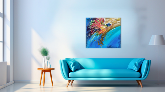 blue golden bird
