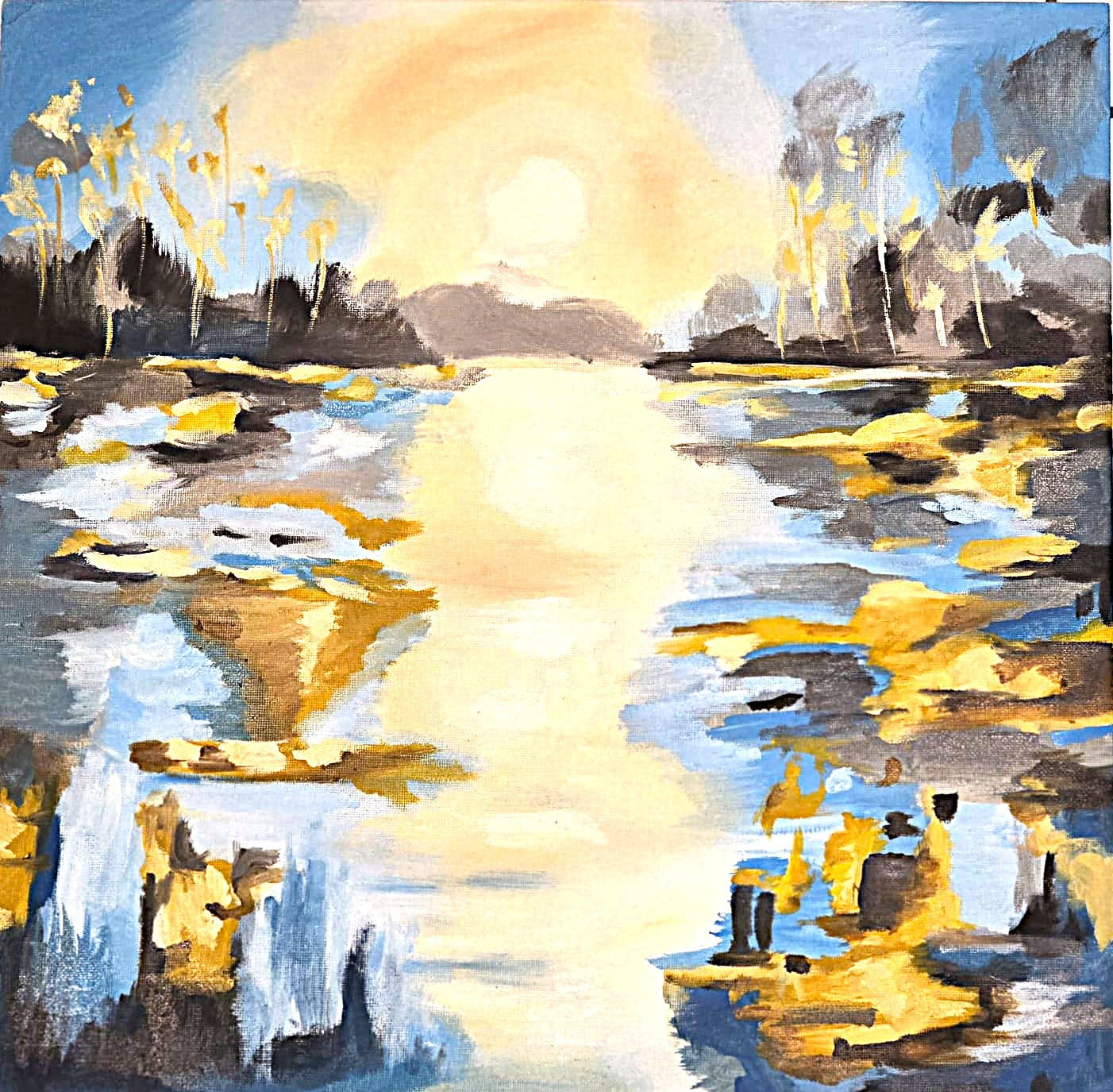 Midnight Sun-Canva board(unframed) 40*40cm