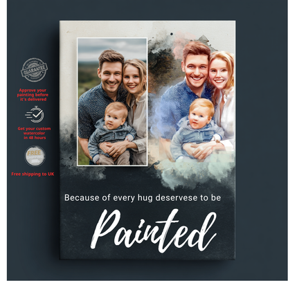 Christmas Gift for your loved ones-hand painted portrait from their photo